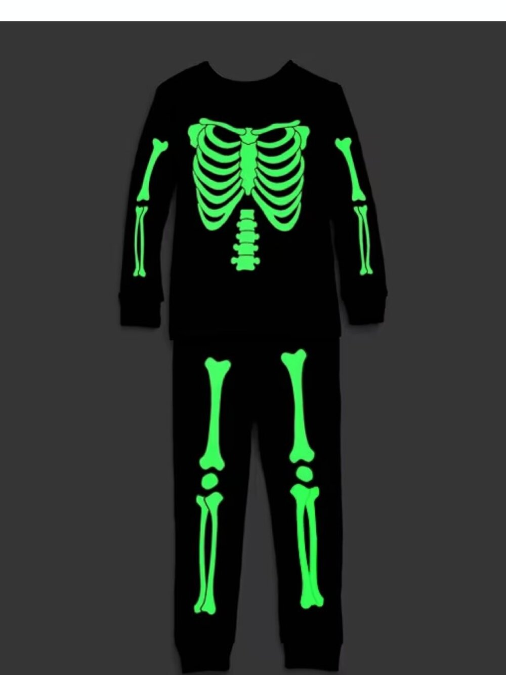 GAP Kids Organic Cotton Glow-in-the-Dark Skeleton PJ Set - Picture 2 of 2